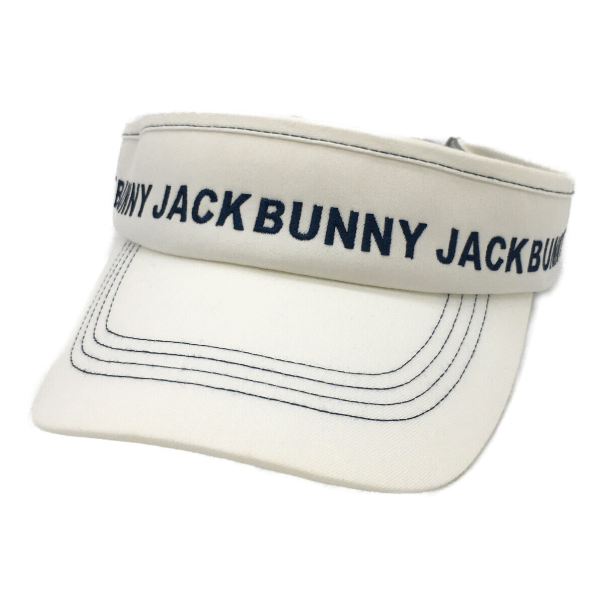 coco 中古【値下げ】 ジャックバニー Jack Bunny!! サンバイザー フリー 白 シンプル デニム調 レターパックプラス発送可 92756拍卖