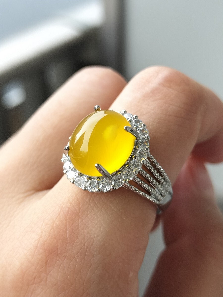 逸品黄玉髓  瑪瑙 精工 指輪 リング拍卖