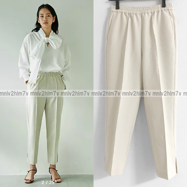 定18700円【ガリャルダガランテ】サイドスリットテーパードパンツ ベージュ 0サイズ ウエスト総ゴム イージーパンツGALLARDAGALANTE 拍卖