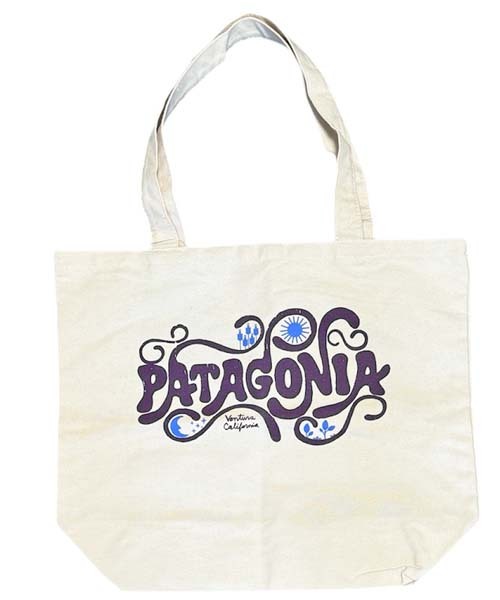 貴重 デッドストック パタゴニア アート ロゴ トート 91478 PATAGONIA TOTE BAG CANVAS エコ マーケット キャンバス バッグ コレクション拍卖