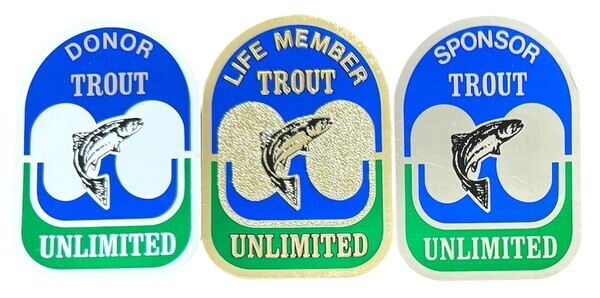 訳有 トラウト アンリミテッド ステッカー 3種 セット Trout Unlimited STICKER フライフィッシング 海外 魚 釣 毛針 シール デコ アメリカ拍卖
