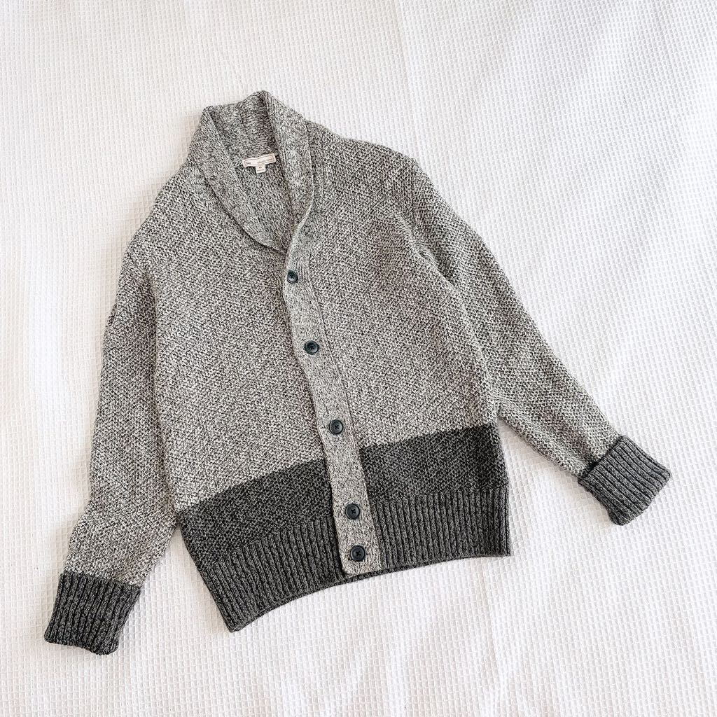 おしゃれGAPショールカラー ギャップXSサイズ長袖ニットトップス無地グレー プルオーバー メンズ セーターSサイズ羽織りSSカーディガン拍卖