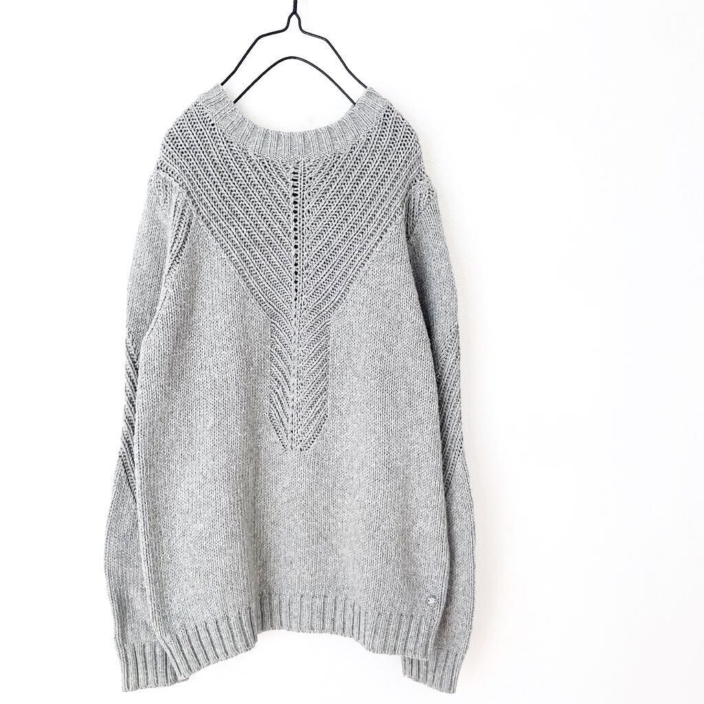 おしゃれ ロキシーRoxyグレーSサイズ 長袖ニットトップス ビーチ サーフィン レディース2wayセーター ウール 秋冬プルオーバー 無地ニット拍卖