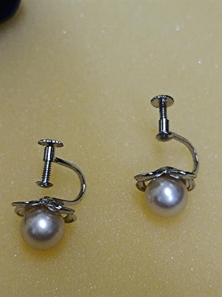 真珠 イヤリング ◆ シルバ- 【保管 SB】拍卖