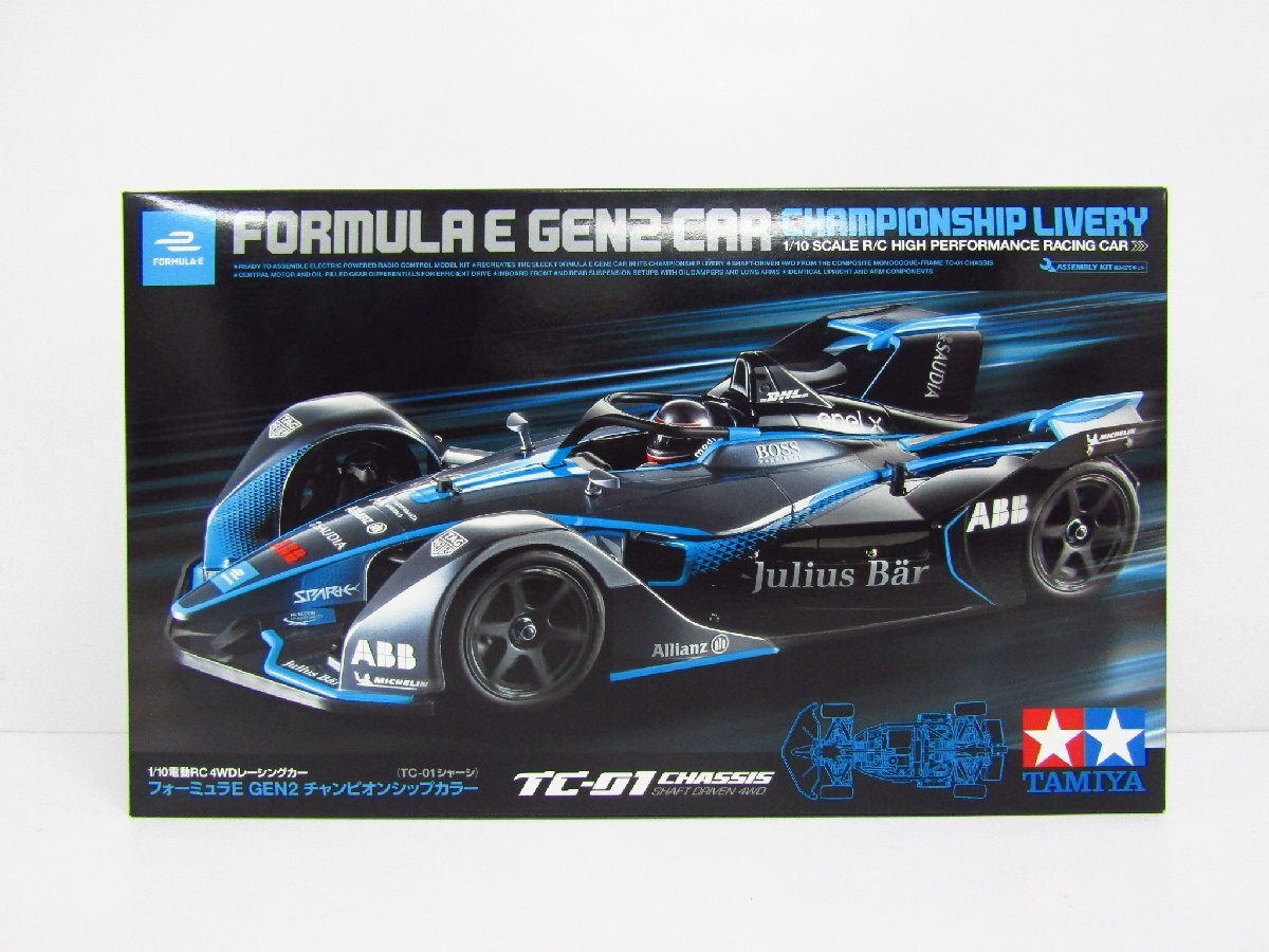 TAMIYA タミヤ 1/10 電動RC 4WDレーシングカー フォーミュラE チャンピオンシップカラー TC-01シャーシ 組立キット ◆ TY14695拍卖