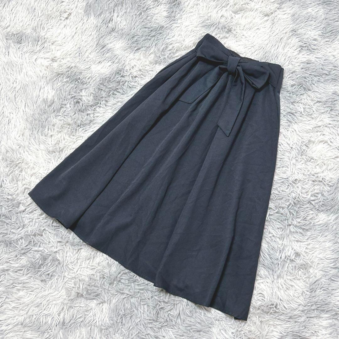 【良品】SOUP スープ ミモレ丈【9】エレガント 上品 レディース 青系拍卖