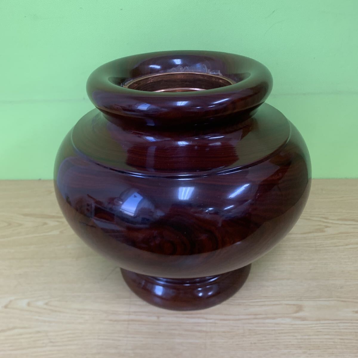 壺 花入れ 花生け フラワーベース 木製花瓶 華道具 和室 茶室 和風置物 茶道具 飾り壺 花器 インテリア 大型拍卖