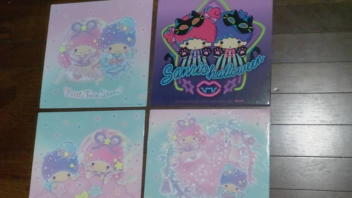 929-1 サンリオ リトルツインスターズ インテリアボード 4枚セット(30×30×0.4㎝ 61g×4=244g)拍卖