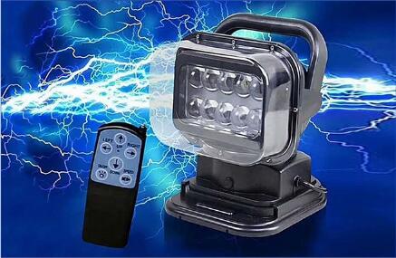 大人気上質照明作業灯 LEDサーチライト50Wワークライト6000K 4750LMリモコン付き遠隔操作防水IP65360度回転角度調整 船舶 車外灯ホワイト拍卖