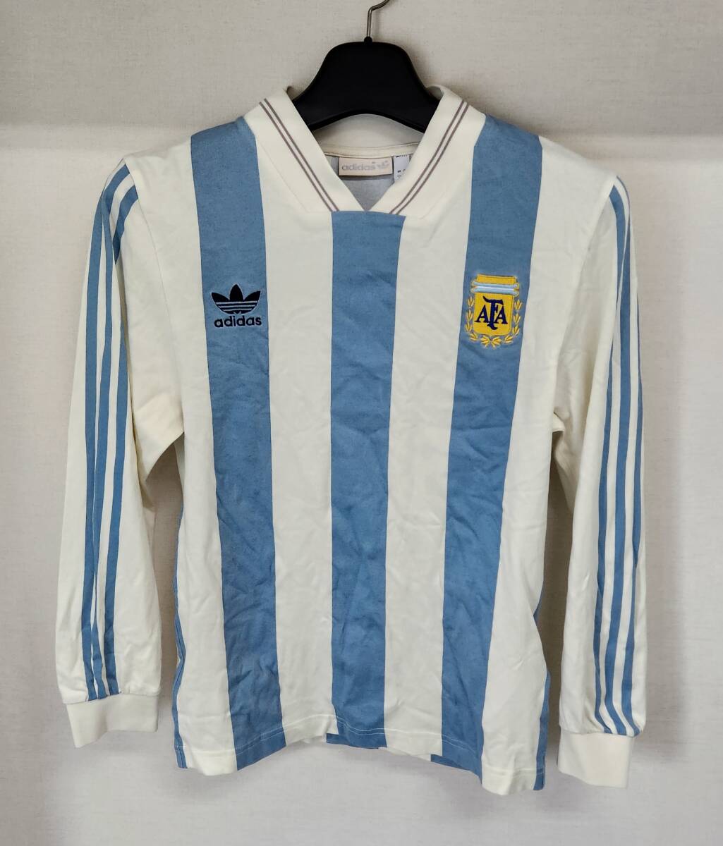 90W杯 アルゼンチン AFA Argentina(H)#10 マラドナ MARADONA 長袖 1990 Worldcup adidas正規 XS拍卖