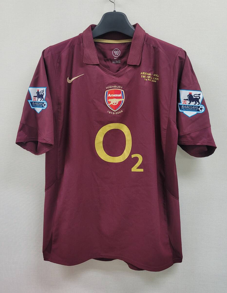05-06アーセナル Arsenal(A)#10 ベルカンプ 半袖 Nike ハイベリー最後の試合 プレミアリーグ仕様 M拍卖
