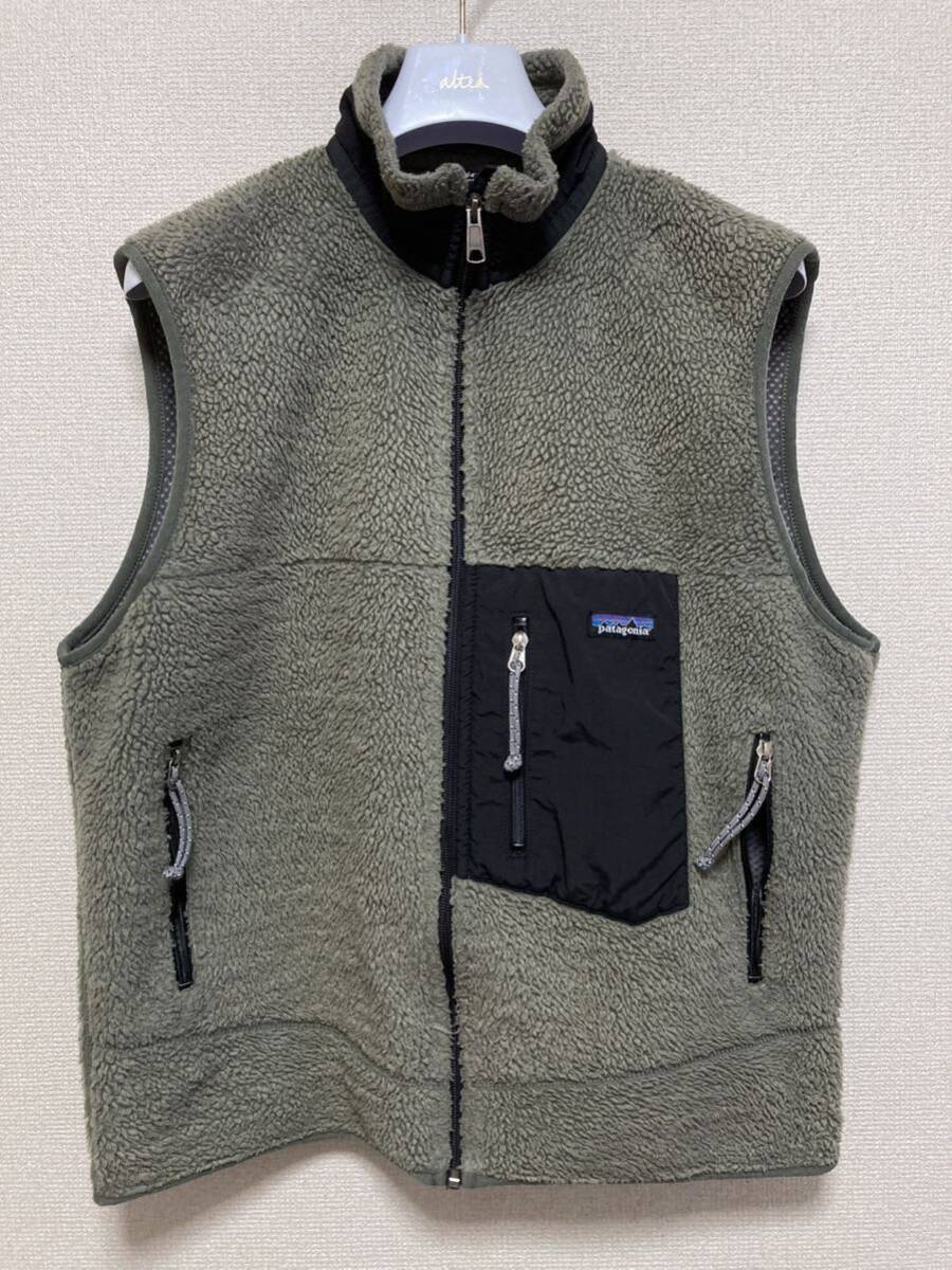 FA99 patagonia パタゴニア レトロX クラシック フリースベスト USA製 STYLE 23044 CLASSIC RETRO X 90's USAヴィンテージ /カーキ L拍卖