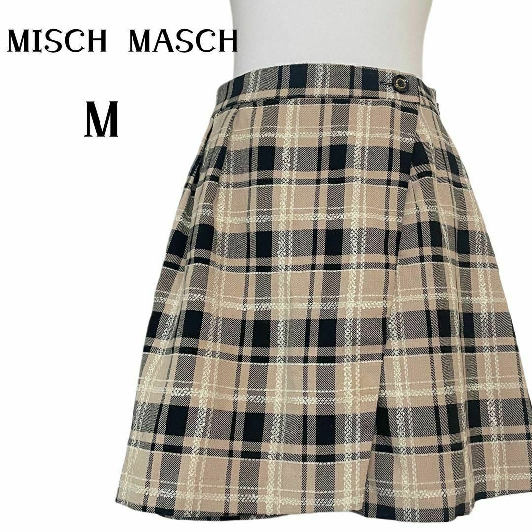 MISCH MASCH ミッシュマッシュ【M】レディース チェック柄 キュロットスカート レーヨン アクリル ボトムス 送料無料 匿名配送拍卖