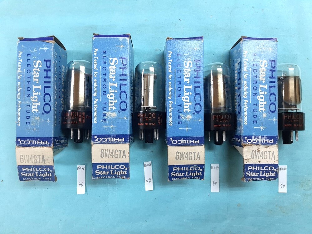 即決あり■6W4GTA ダンパー管 未使用品 PHILCO 4本組 元箱付拍卖