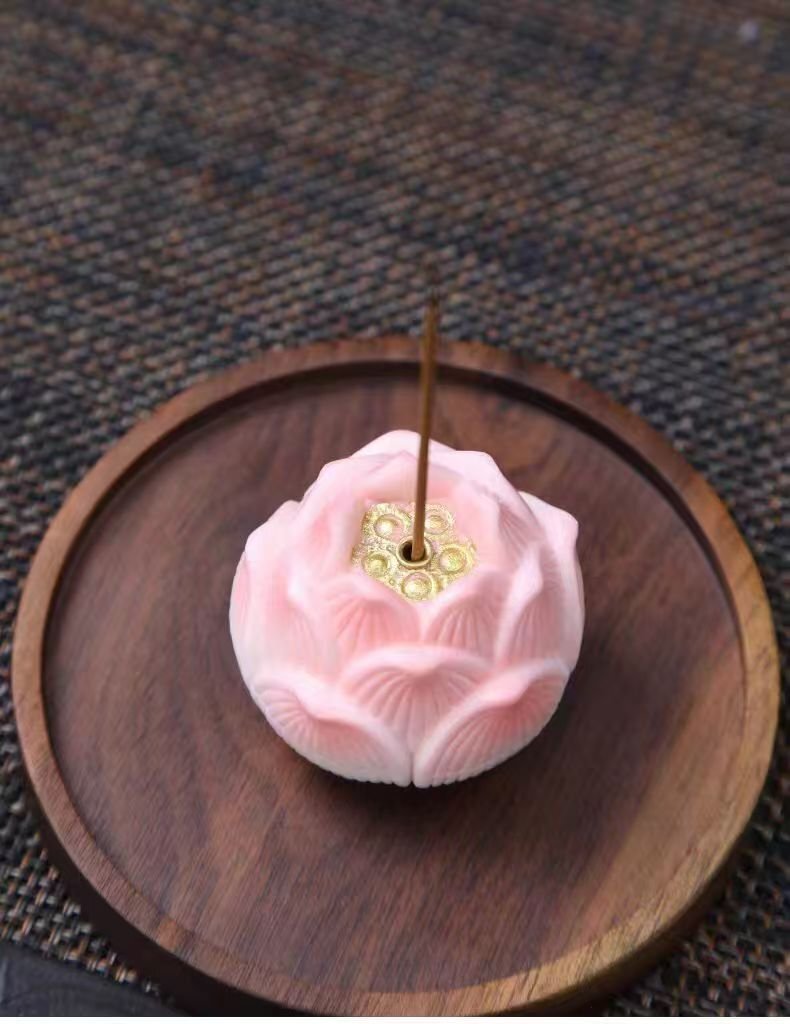線香立て 蓮の花 陶磁製品 香炉 装飾品拍卖