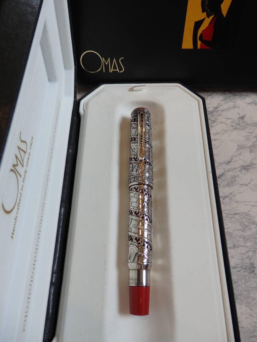 ◆【きれいなお品】オマス OMAS Extra JERUSALEMエルサレム3000 スターリングシルバー925限定万年筆 ペン先:18K750ソリッドゴールド M 拍卖