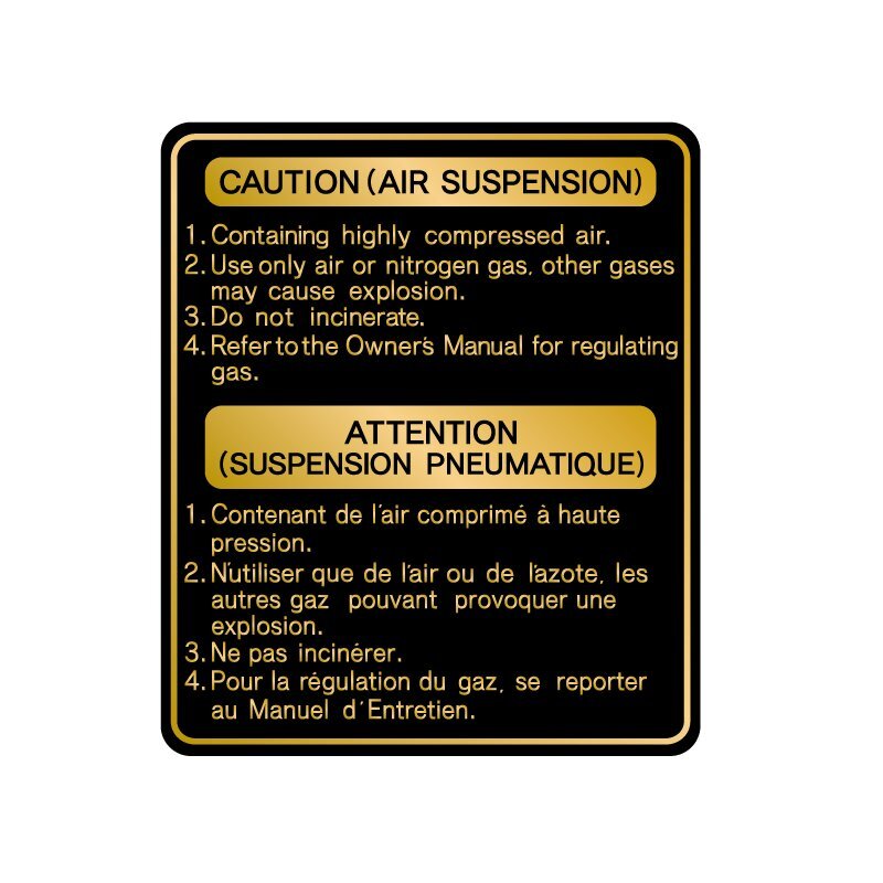 (マットゴールド) フロントフォークコーションステッカー Bタイプ 金 バイク 1枚入り拍卖