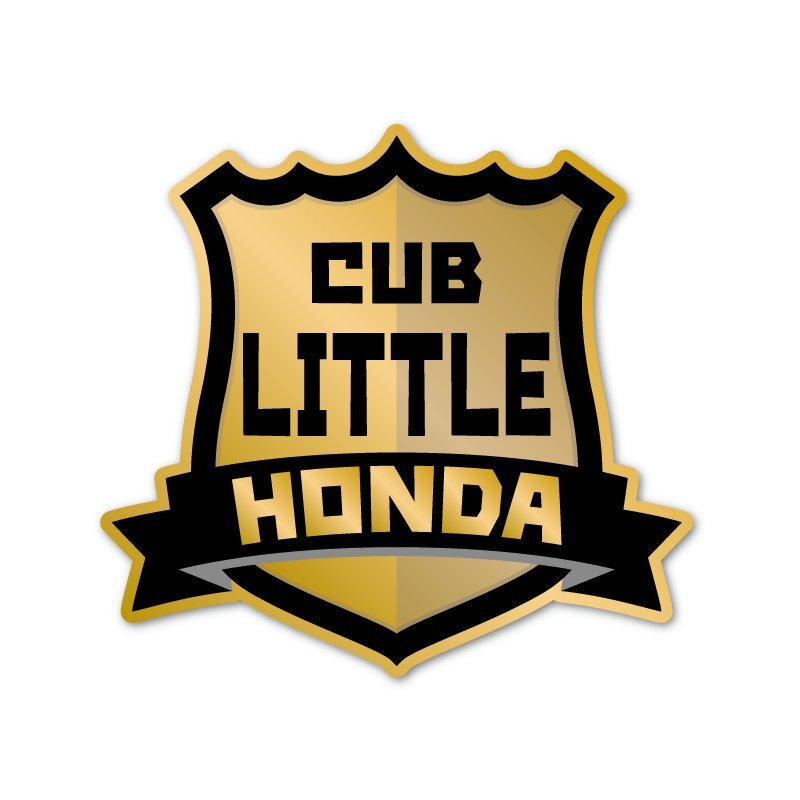 (ゴールド) シールド風 カブステッカー リトル ブラック CUB カブ カスタム バイク拍卖