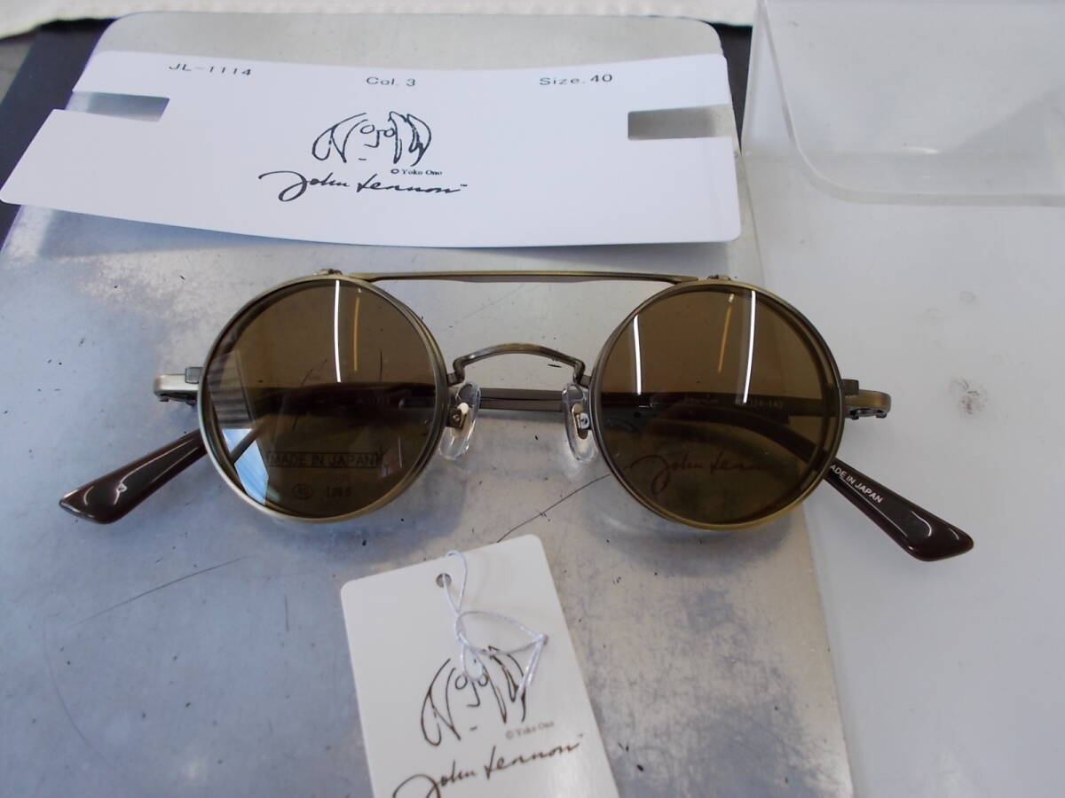 ジョンレノン John Lennon 跳ね上げ式 サングラス 丸眼鏡フレーム JL-1114-3 お洒落 単式/複式拍卖