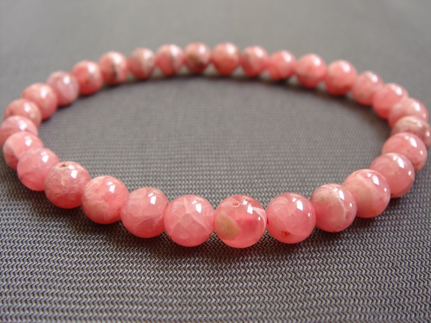 ☆天然5A級インカローズロードクロサイトブレスレット6.5mmA4拍卖