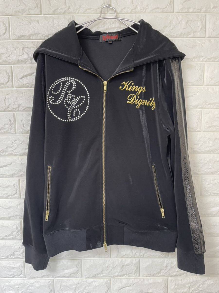 REDCOMET ジップアップパーカー 黒 サイズL 刺繍 スパンコール拍卖