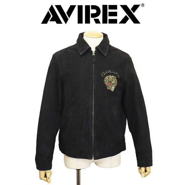 AVIREX (アヴィレックス) 4250008 AGED SUEDE SOUVENIR JKT エイジド スエード スーベニア レザージャケット 10 BLACK XL拍卖