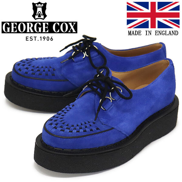 GEORGE COX (ジョージコックス) SKIPTON 3588 VI ラバーソール レザーシューズ 164 ROYAL SUEDE UK9-約28.0cm拍卖