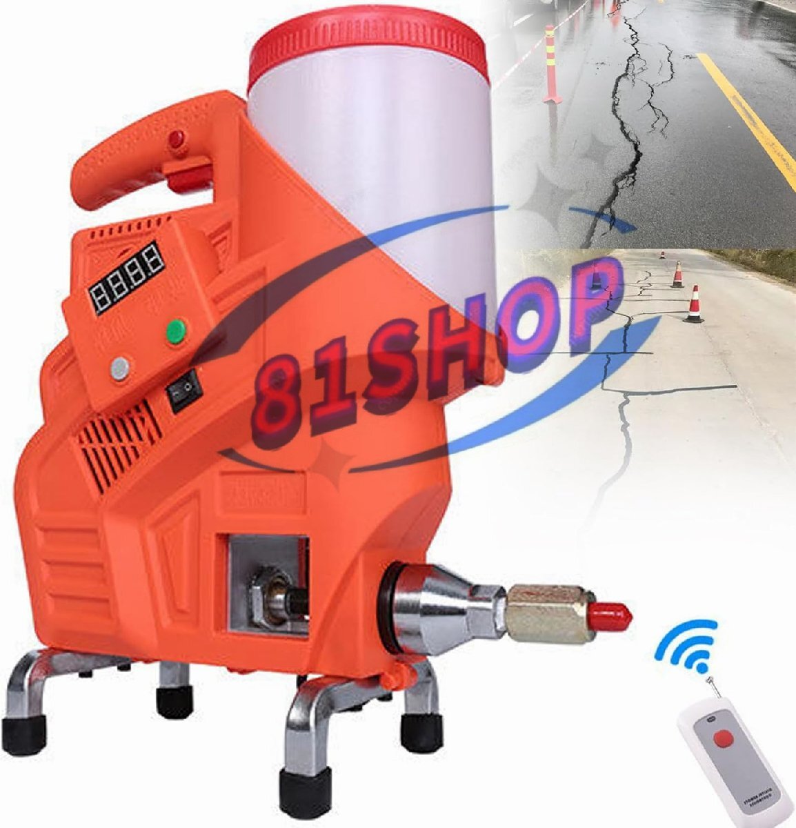 「81SHOP」110V 高圧床グラウトマシン、グラウト注入ポンプ、コンクリート修理防水ひび割れ修理用電動グラウト注入ポンプマシン拍卖