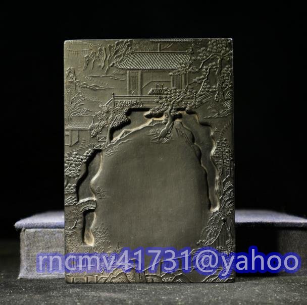「81SHOP」硯 徽墨 《蘭亭》(さ12.5cmx幅さ8.5cmx厚さ1.6cm)明代の製墨大師君房に作られました精巧な古版の老墨である 松煙混合墨 古版墨拍卖