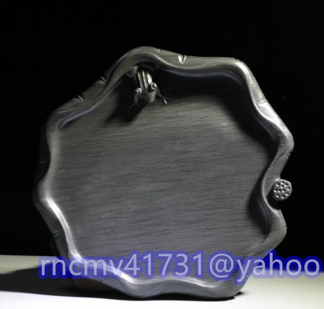 「81SHOP」歙硯 玉山羅紋《和鳴硯 》(さ15x幅さ16x厚さ2.3cm) 羅紋 佳品 純手作り雕刻 天然 原石收藏 書道 絵画 文房四寶拍卖