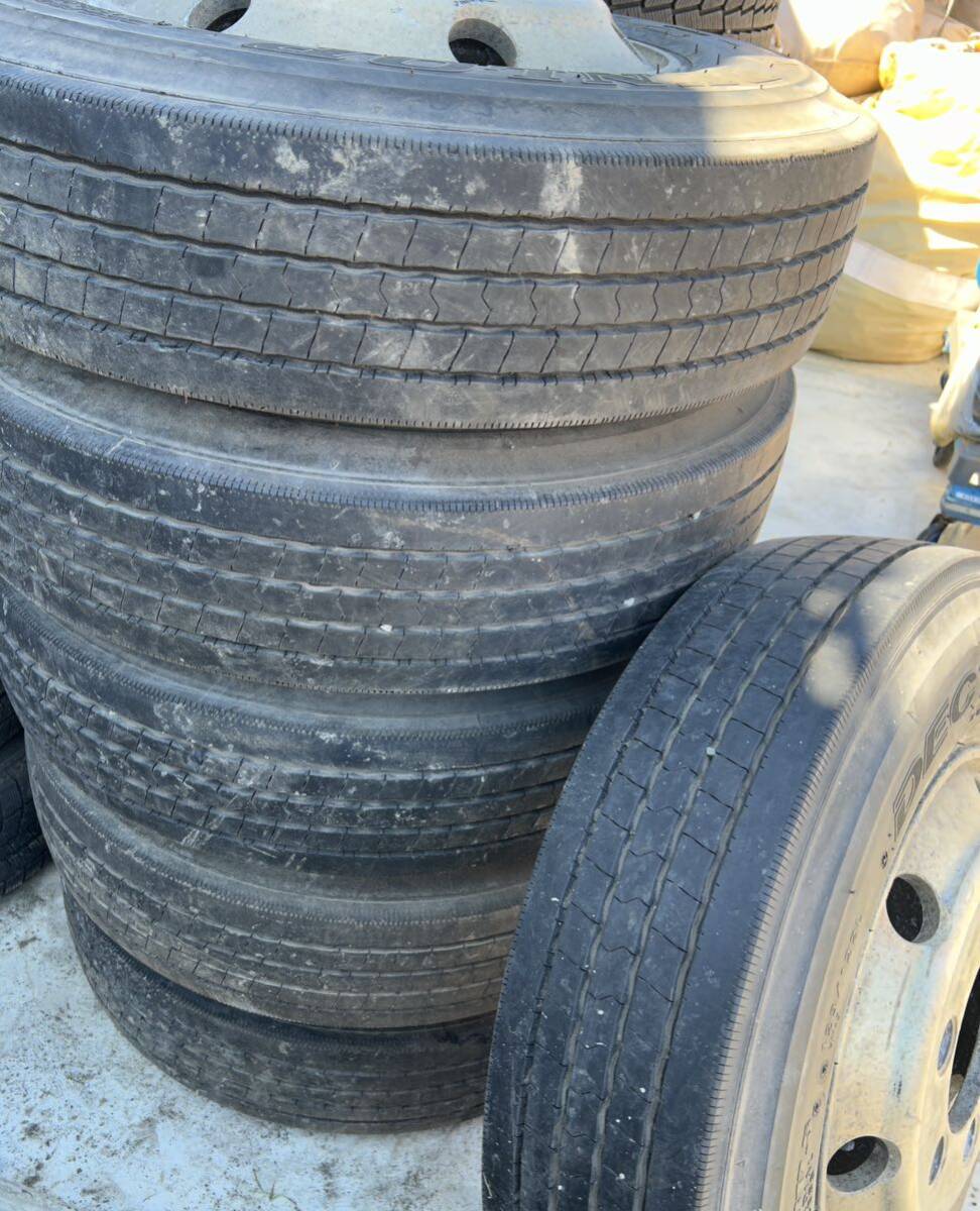 225/80R17.5 ダンロップ SP122ミックス タイヤ 4トン 車 Wタイプ アルミホイール 6穴 現状品 6本 まとめ売り 1車分 タイヤホイール タイヤ拍卖