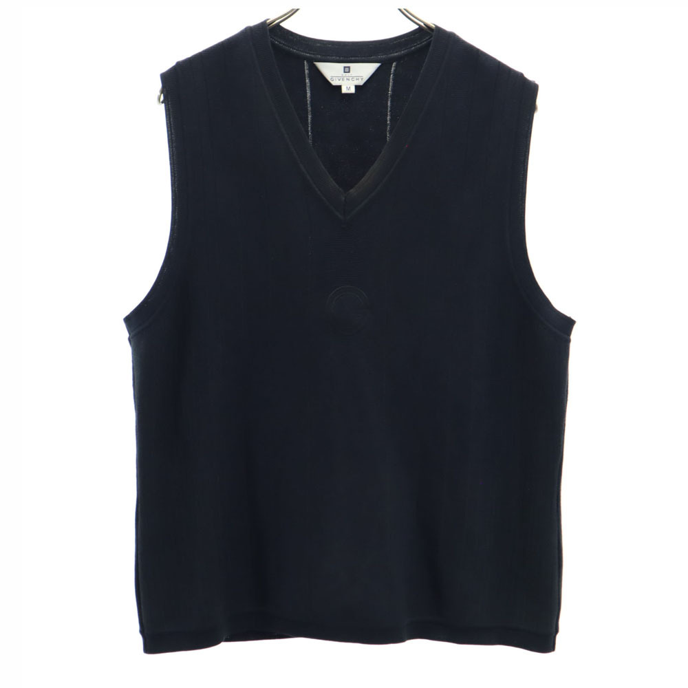 ジバンシィゴルフ 90s 日本製 オールド Vネック ニットベスト M 濃紺 GIVENCHY GOLF メンズ拍卖