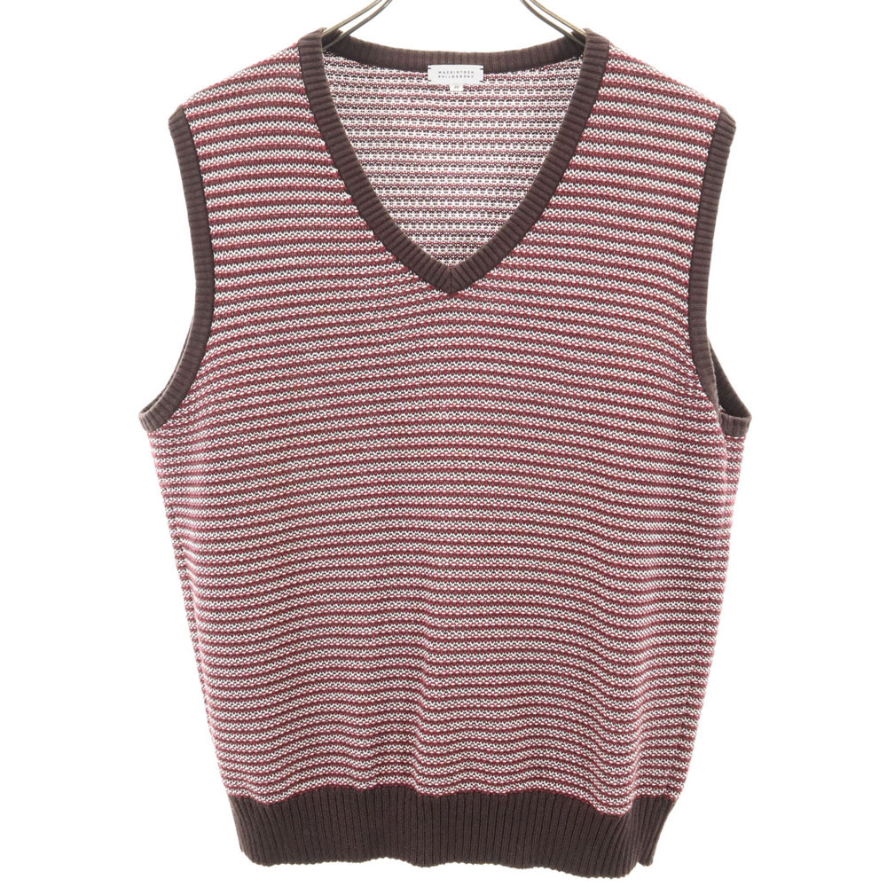 マッキントッシュフィロソフィー 三陽商会 コットン ニットベスト 40 ブラウン系 MACKINTOSH PHILOSOPHY レディース拍卖