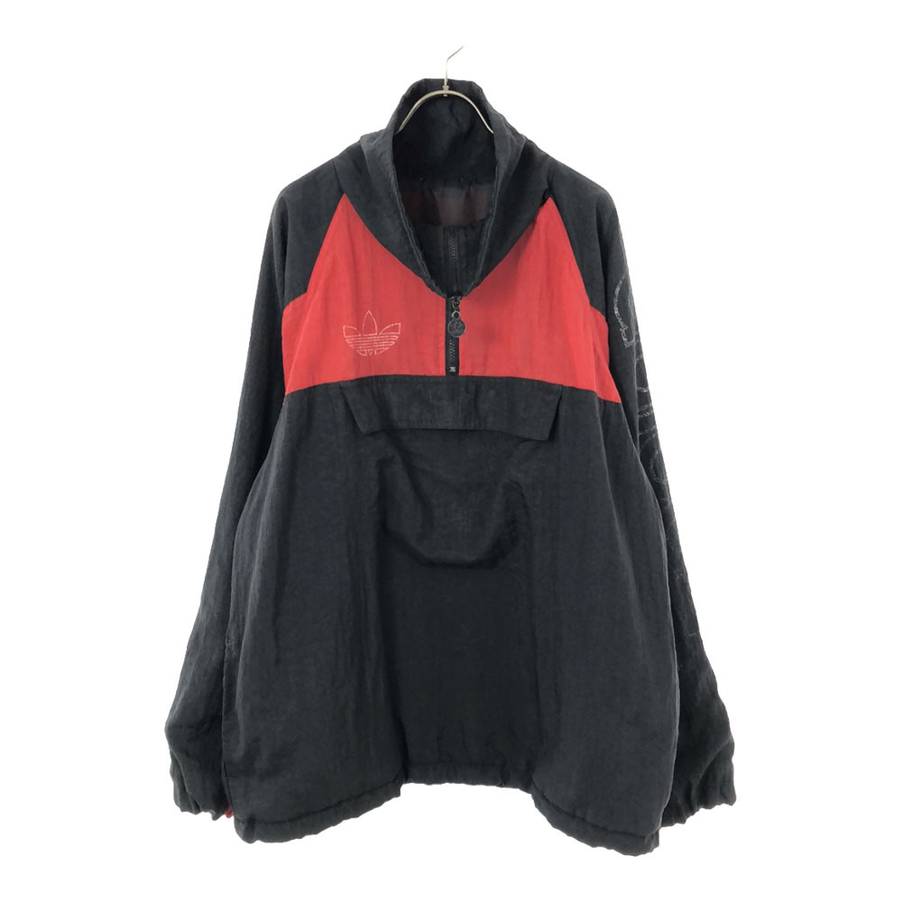 アディダス トレフォイルロゴプリント ハイネックアノラック ジャケット adidas ハーフジップ プルオーバー オールド メンズ拍卖