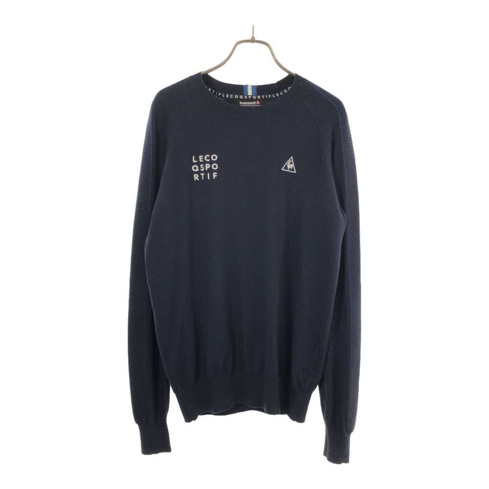 ルコックスポルティフ 刺繍 ゴルフ 長袖 セーター M ネイビー le coq sportif ニット メンズ拍卖