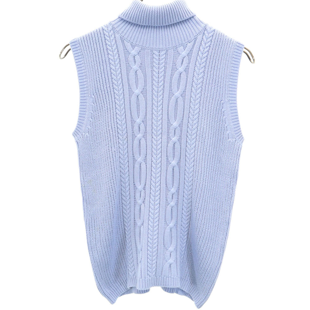 シーケーカルバンクライン ノースリーブ タートルネック ニット M ライトパープル CK CALVIN KLEIN ケーブル編み レディース拍卖