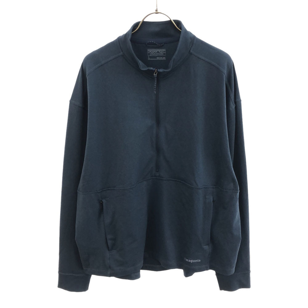 パタゴニア 長袖 ジップジャケット L ネイビー patagonia ハーフジップ プルオーバー アウトドア メンズ拍卖