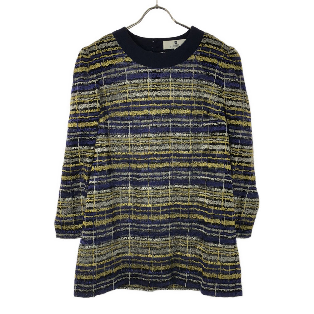 ジバンシー 90s 日本製 総柄刺繍 長袖 メッシュ カットソー 13 Givenchy オールド レディース拍卖