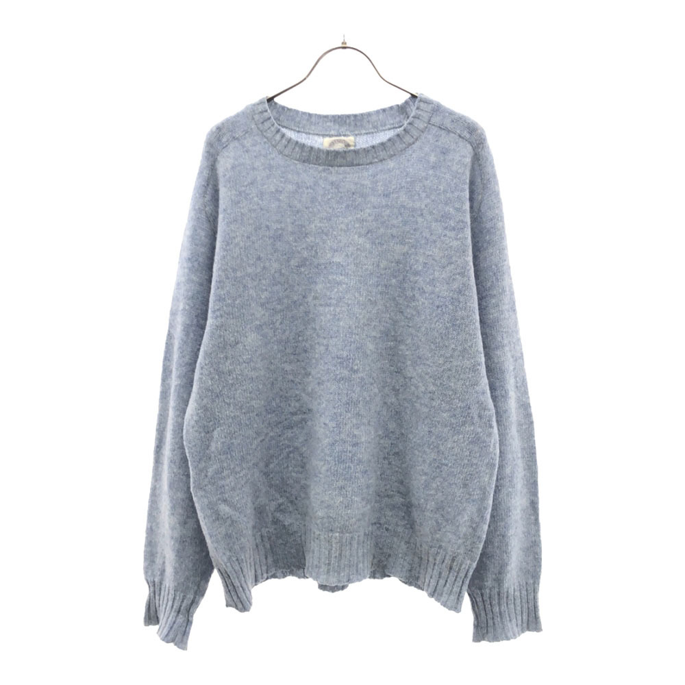 アイルズボロニットウェア 90s USA製 ウールブレンド オールド 長袖 セーター L ライトブルー系 ISLESBORO KNITWEAR ニット メンズ拍卖