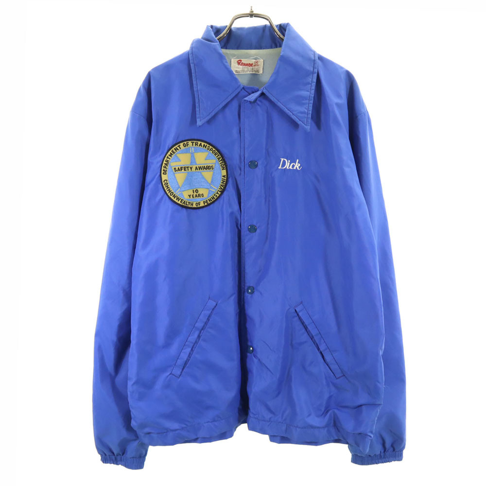 レノック 70s ヴィンテージ ナイロン コーチジャケット M ブルー RENNOC 裏トリコット メンズ拍卖