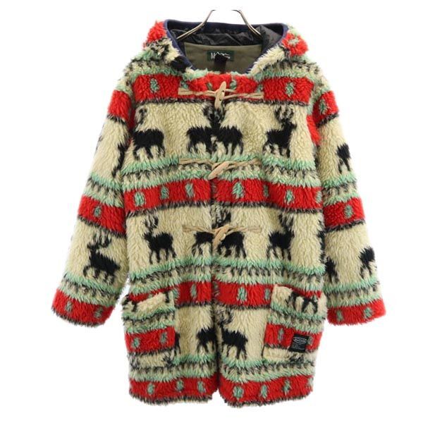 マナスタッシュ ノルディック柄 ボア ダッフルコート M ベージュ MANASTASH メンズ拍卖