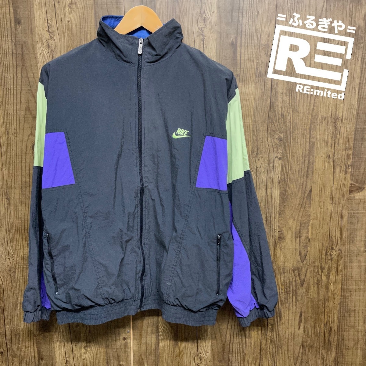 古着 L NIKE ナイキ ナイロンジャケット ブルゾン 3595拍卖