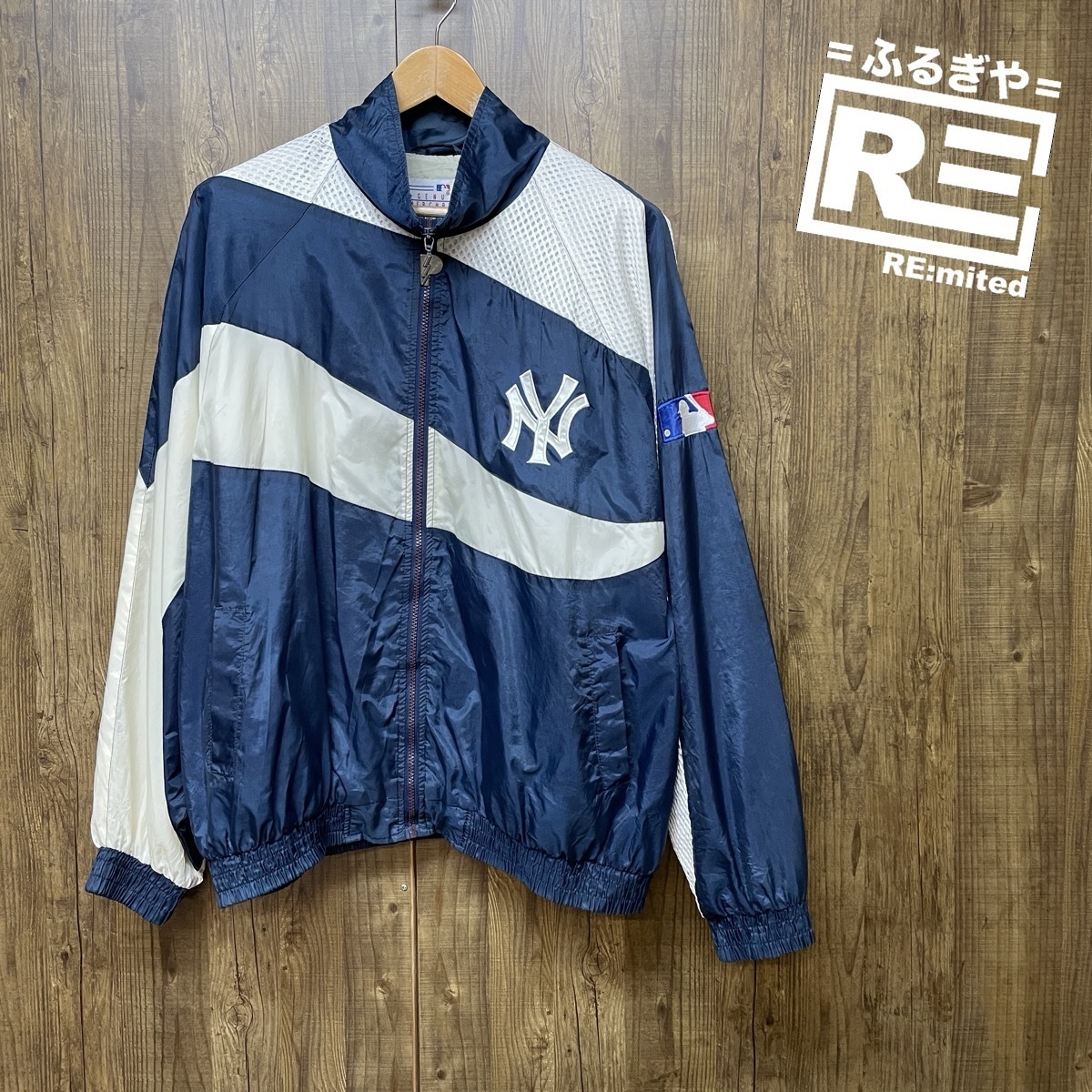 古着 XL NewYorkYankees ニューヨークヤンキース ナイロンジャケット ブルゾン 4519拍卖