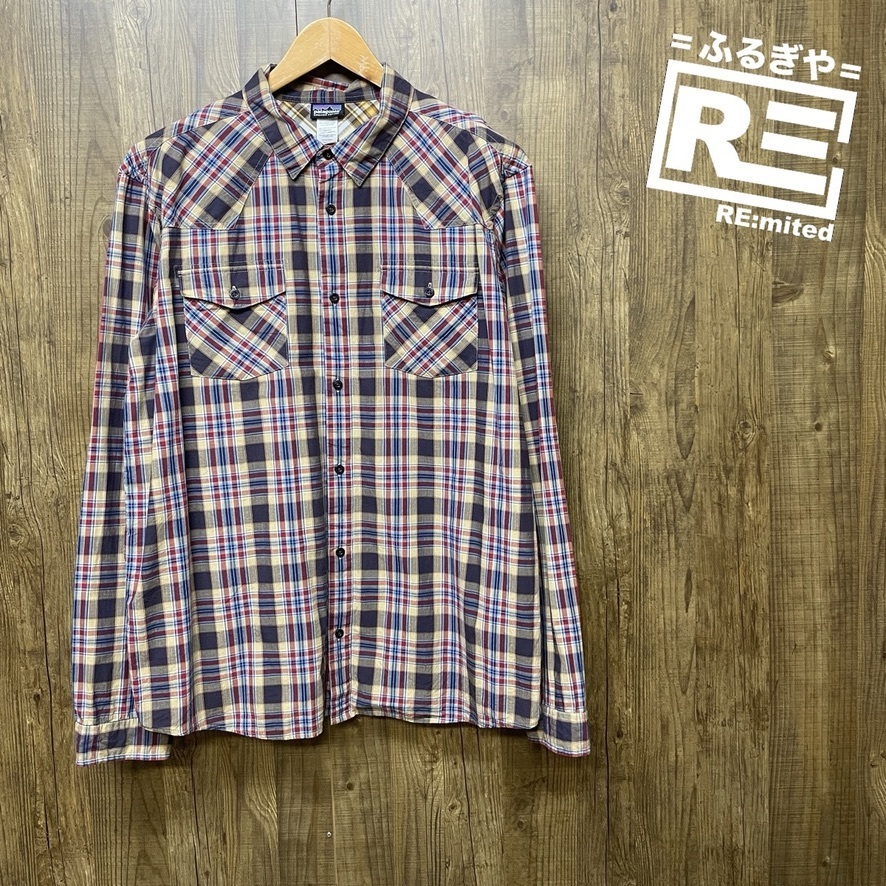 古着 XL patagonia パタゴニア 長袖チェックシャツ 4845拍卖
