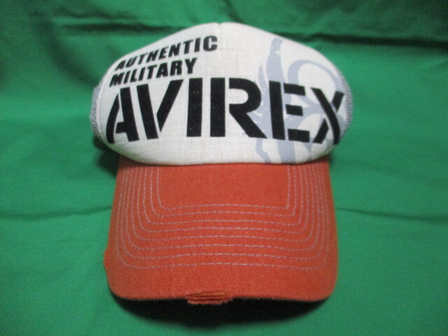 即決あり 早い者勝ち AVIREX 帽子 刺繍 デカロゴ メッシュ キャップ アビレックス拍卖