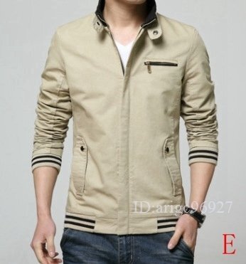 I279★メンズ スイングトップ ビジネスジャケット ジャケット ジャンパー ブルゾン レジャー コート ブーム 修身 E浅カーキ M~4XL拍卖