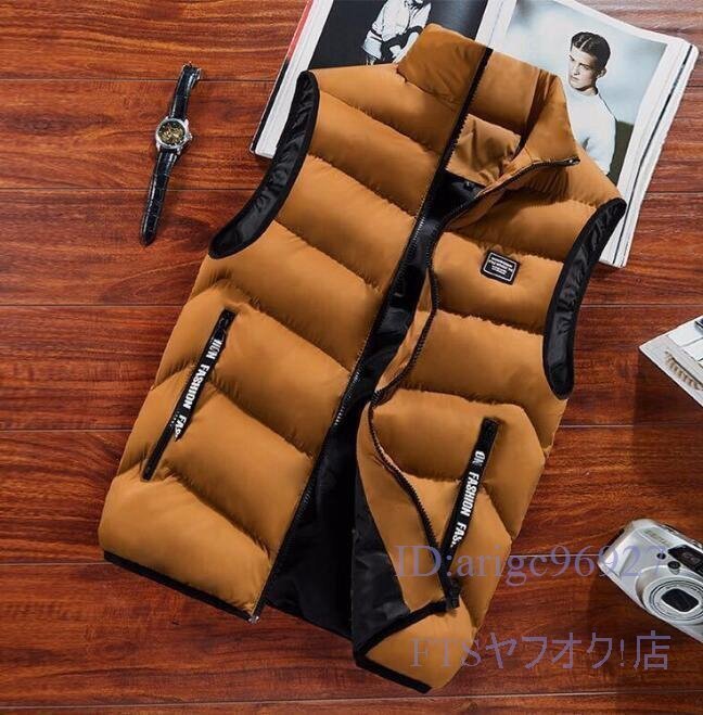 V078☆新品秋冬 ベスト メンズ ダウンベスト 中綿ベスト キルトコート 無地 立ち襟 カジュアル 厚手 保温 大きいサイズ有りM~8XL拍卖