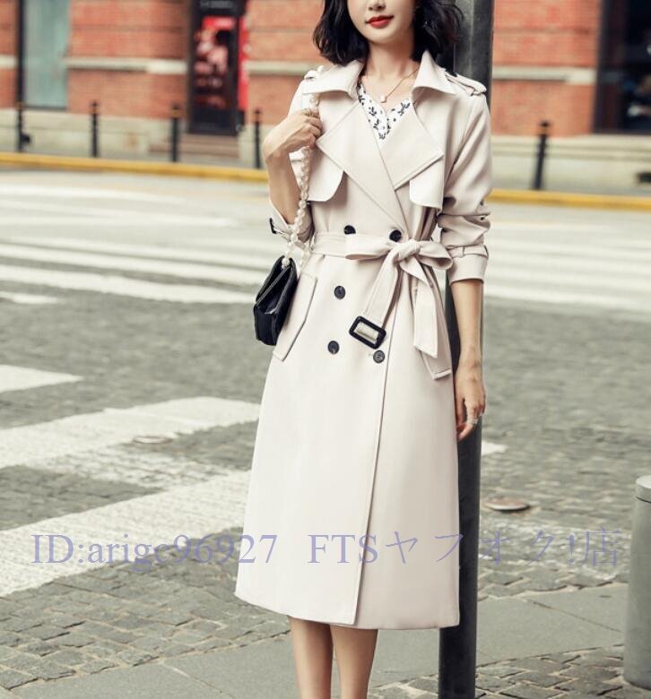 A7343★新品レディースコート スプリングコート 春秋 ジャケット アウター ロング トレンチコート スプリングコート春コート 4色選択可拍卖