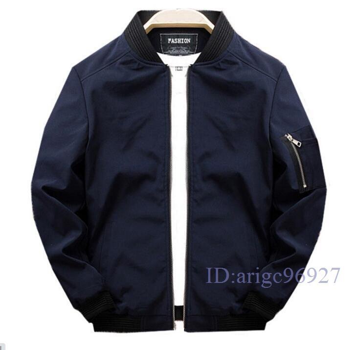 X988☆新品 メンズ ミリタリージャケット ジャンパー ブルゾン ライダースジャケット アウター 大きいサイズあり M~6XL ネイビー拍卖