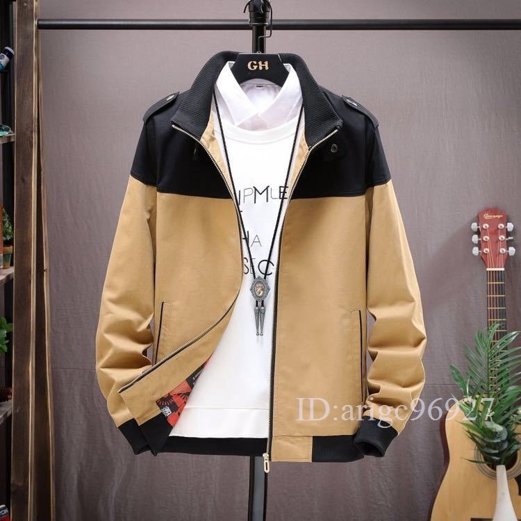 H794★秋 メンズ ジャケット カジュアル トレーニング 野球服 切替 立ち襟 コート 細身 紳士 オシャレ 大きいサイズ有り M~4XL B拍卖